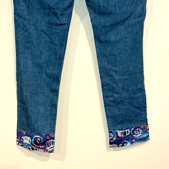 EVERLANE Curvy Cheeky Jeans Women’s 31 High Rise Denim Boho Fabric Cuffed Hem - Picture 7 of 10